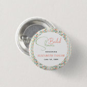 Schattige Retro Bloem Bruiloft Feest Ronde Button 3,2 Cm (Voorkant /achterkant)