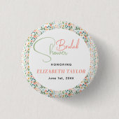 Schattige Retro Bloem Bruiloft Feest Ronde Button 3,2 Cm (Voorkant)