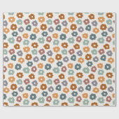 Schattige Retro Bloemen Cadeaupapier (Vlak)