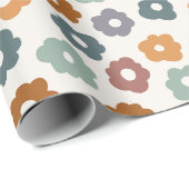Schattige Retro Bloemen Cadeaupapier (Rol Hoek)