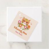 Schattige Retro Bloemen Kat Meisjes Verjaardagsfee Bedankjes Labels (In situ)