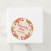 Schattige Retro Bloemen Lijst Dank u Bedankjes Labels (In situ)