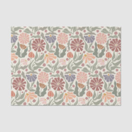 Schattige  Retro Bloemen Tissue Papier