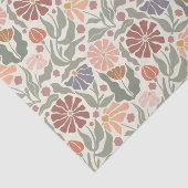 Schattige  Retro Bloemen Tissue Papier (Detail)