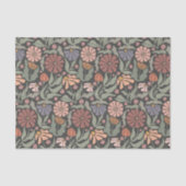 Schattige  Retro Bloemen Tissue Papier (Voorkant)