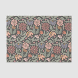 Schattige Retro Bloemen Tissue Papier