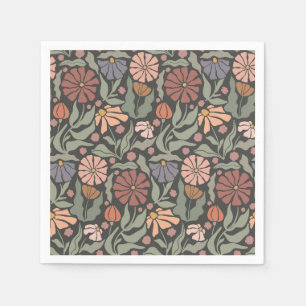 Schattige Retro Bloemen Tissue Papier Servet
