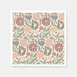 Schattige Retro Bloemen Tissue Papier Servet