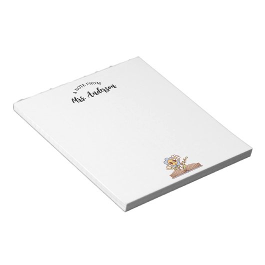 Schattige retro bloemenboek terug naar school notitieblok (Schuin)