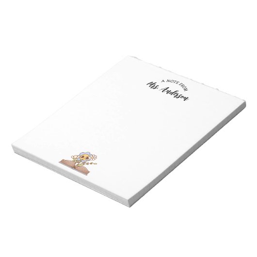 Schattige retro bloemenboek terug naar school notitieblok (Linkerzijde)