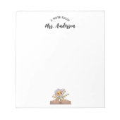 Schattige retro bloemenboek terug naar school notitieblok (Voorkant)