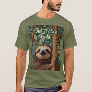 Schattige retro boho grappige luiaard vibes only t-shirt