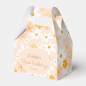 Schattige Retro Boho Groovy Daisy Verjaardagsfeest Bedankdoosjes (Voorkant Zijde)