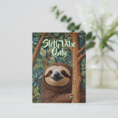 Schattige retro boho luiaard Hou vol luiaard vibes Briefkaart (Staand voorkant)