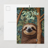 Schattige retro boho luiaard Hou vol luiaard vibes Briefkaart (Voorkant / Achterkant)