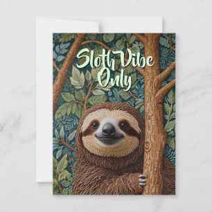 Schattige retro boho luiaard Hou vol luiaard vibes Briefkaart