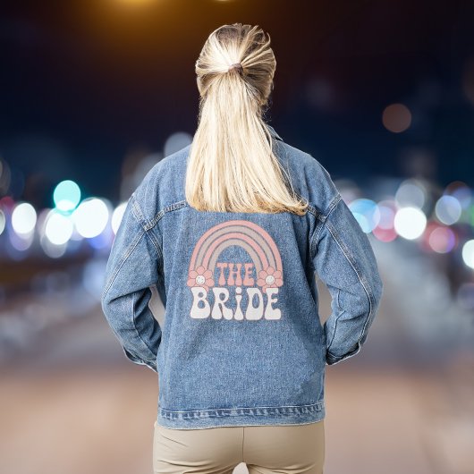 Schattige Retro Bruid Bachelorette Feest Denim Jacket