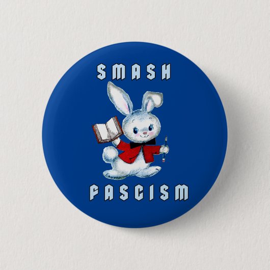 Schattige Retro Bunny - Smash Fascisme Ronde Button 5,7 Cm (Voorkant)