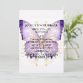 Schattige Retro Butterfly Design Verjaardagsfeest Kaart (Staand voorkant)