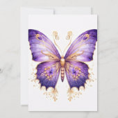 Schattige Retro Butterfly Design Verjaardagsfeest Kaart (Achterkant)