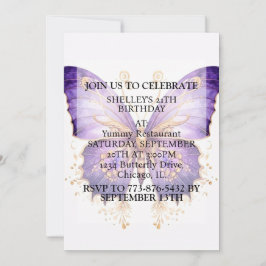 Schattige Retro Butterfly Design Verjaardagsfeest Kaart