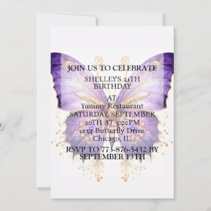 Schattige Retro Butterfly Design Verjaardagsfeest Kaart