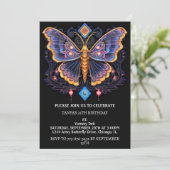 Schattige Retro Butterfly Design Verjaardagsfeest Kaart (Staand voorkant)