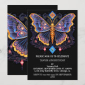 Schattige Retro Butterfly Design Verjaardagsfeest Kaart (Voorkant / Achterkant)