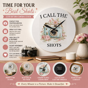 Schattige Retro Cameraklok voor Fotografieliefhebb Grote Klok