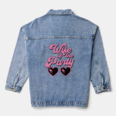 Schattige Retro Echtgenote Van De Feest-Bacheloret Denim Jacket (Achterkant)