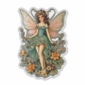 Schattige retro fee sticker (Voorkant)