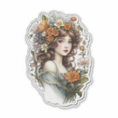 Schattige retro fee sticker (Voorkant)