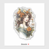 Schattige retro fee sticker (Vel)