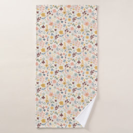 Schattige Retro Floral Design Badhanddoek