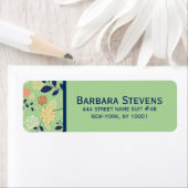 Schattige Retro Floral Design Etiket (Insitu)