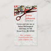 schattige retro florale schaar visitekaartje (Achterkant)