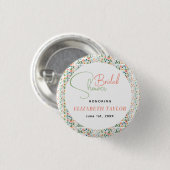 Schattige Retro Flower Vrijgezellenfeest Ronde Button 3,2 Cm (Voorkant /achterkant)