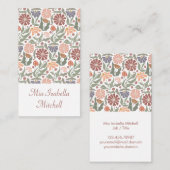 Schattige  Retro Flowers Visitekaartje (Voorkant / Achterkant)