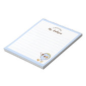 Schattige Retro Funny Wereldbol Terug naar school Notitieblok (Linkerzijde)