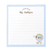 Schattige Retro Funny Wereldbol Terug naar school Notitieblok (Voorkant)