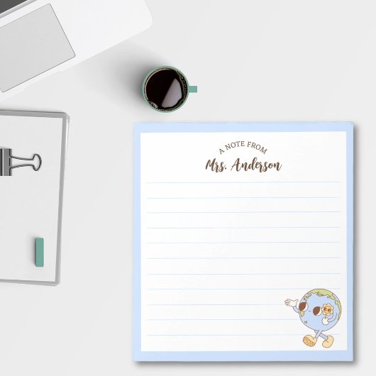 Schattige Retro Funny Wereldbol Terug naar school Notitieblok