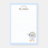 Schattige Retro Funny Wereldbol Terug naar school Post-it® Notes (Voorkant)