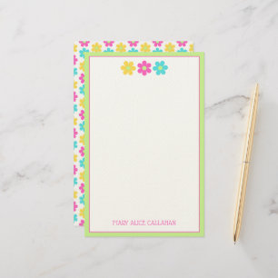 Schattige Retro Gele Roze Blauwe Madeliefjes Briefpapier