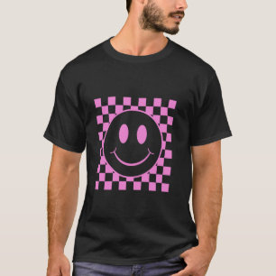 Schattige Retro Gelukkige Grappige Roze Glimlach G T-shirt