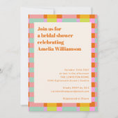 Schattige Retro Geometric Check Pastels Vrijgezell Kaart (Voorkant)