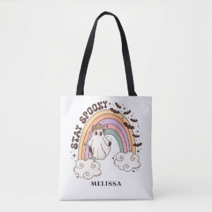 Schattige Retro Ghost Stay Spooky Tote Bag