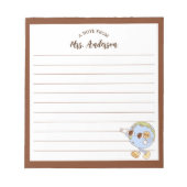 Schattige Retro Grappig Wereldbol Terug naar Schoo Notitieblok (Voorkant)