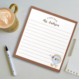 Schattige Retro Grappig Wereldbol Terug naar Schoo Notitieblok