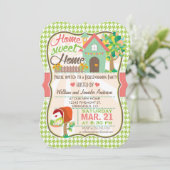 Schattige, Retro Green Houndstooth Housewarming Pa Kaart (Staand voorkant)