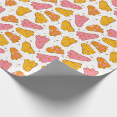 Schattige Retro Groovy Boho Halloween Ghost Roze S Cadeaupapier (Hoek)